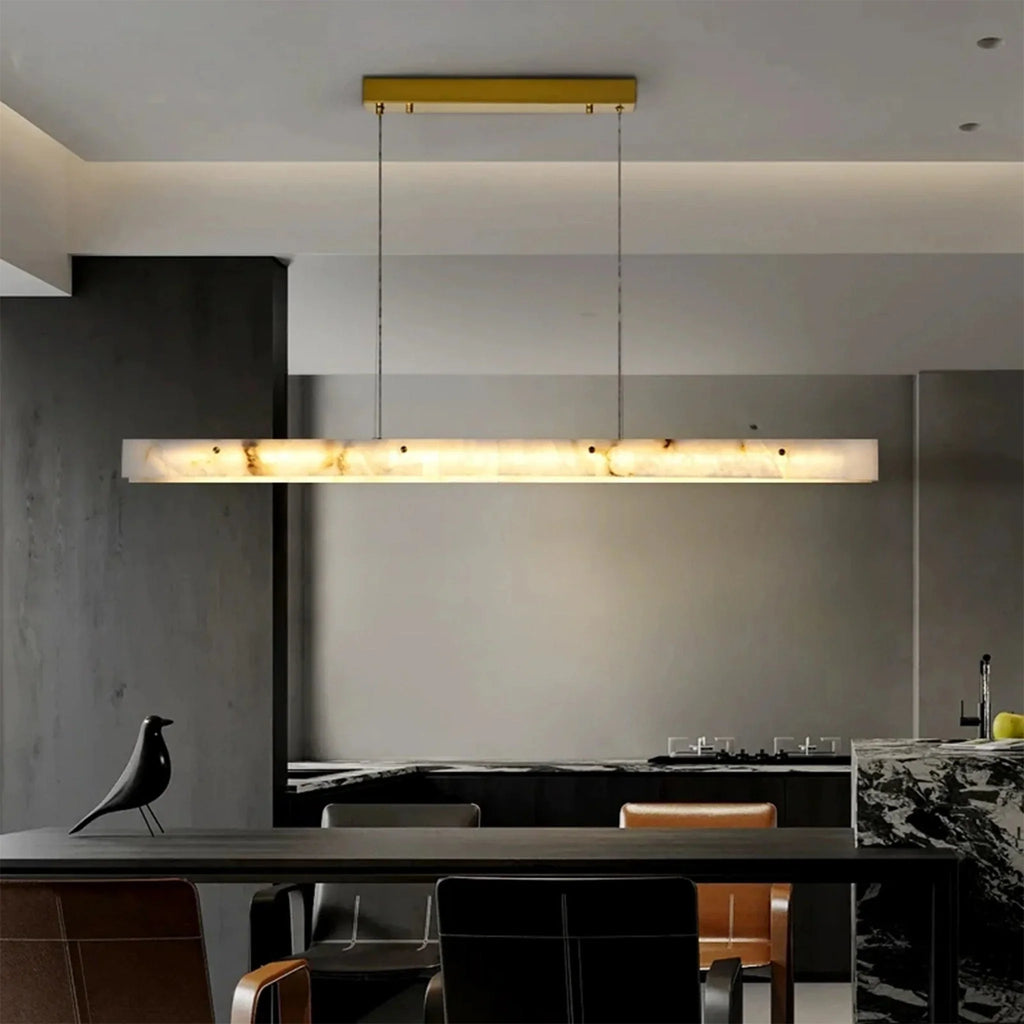 Safenwil | Lux Modern Marble Rectangle Chandelier