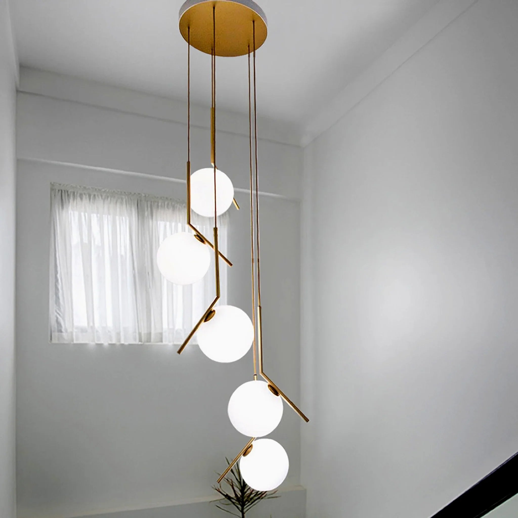 Saint-Jeannet | Duplex Spiral Pendant Chandelier For Stairway