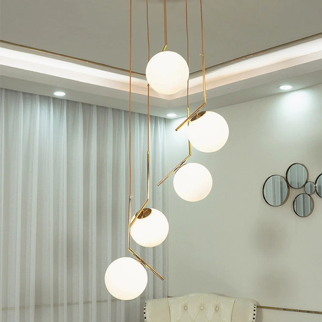 Saint-Jeannet | Duplex Spiral Pendant Chandelier For Stairway