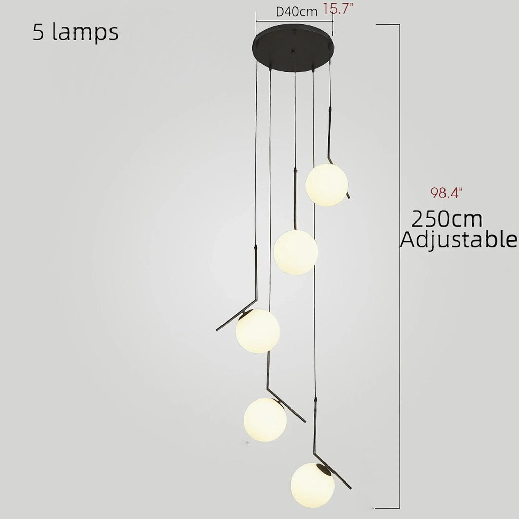 Saint-Jeannet | Duplex Spiral Pendant Chandelier For Stairway