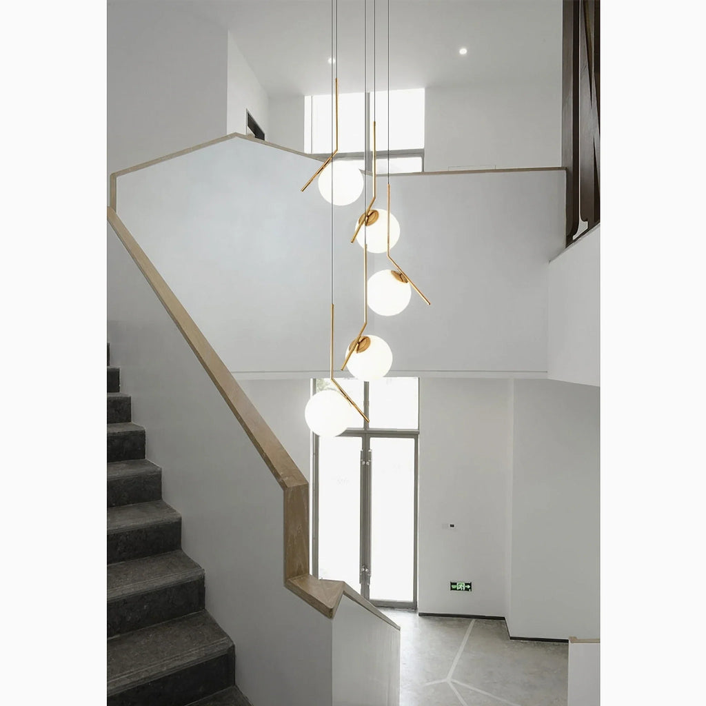 Saint-Jeannet | Duplex Spiral Pendant Chandelier For Stairway