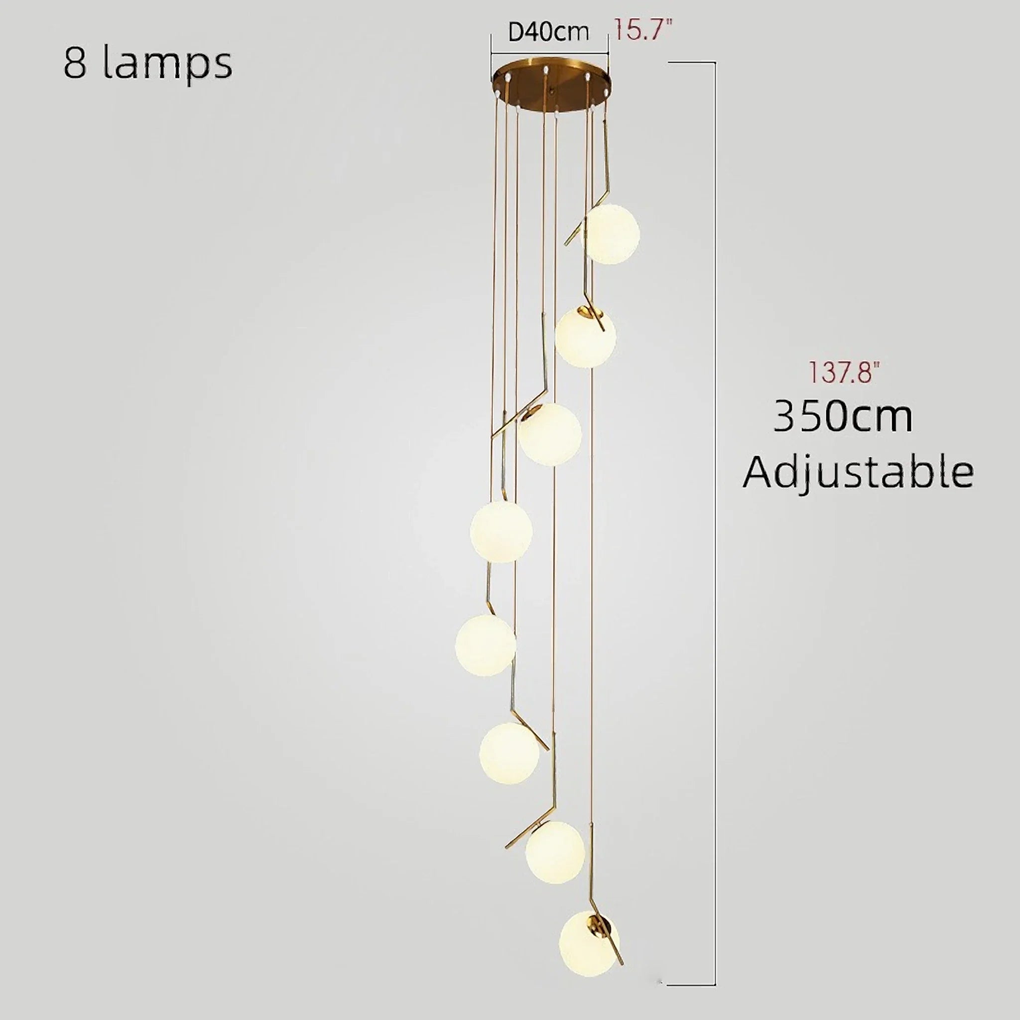 Saint-Jeannet | Duplex Spiral Pendant Chandelier For Stairway