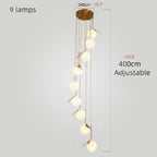 Saint-Jeannet | Duplex Spiral Pendant Chandelier For Stairway