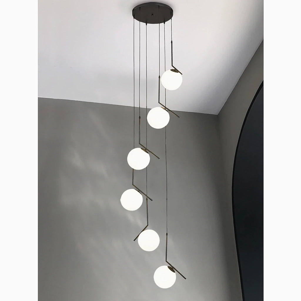 Saint-Jeannet | Duplex Spiral Pendant Chandelier For Stairway