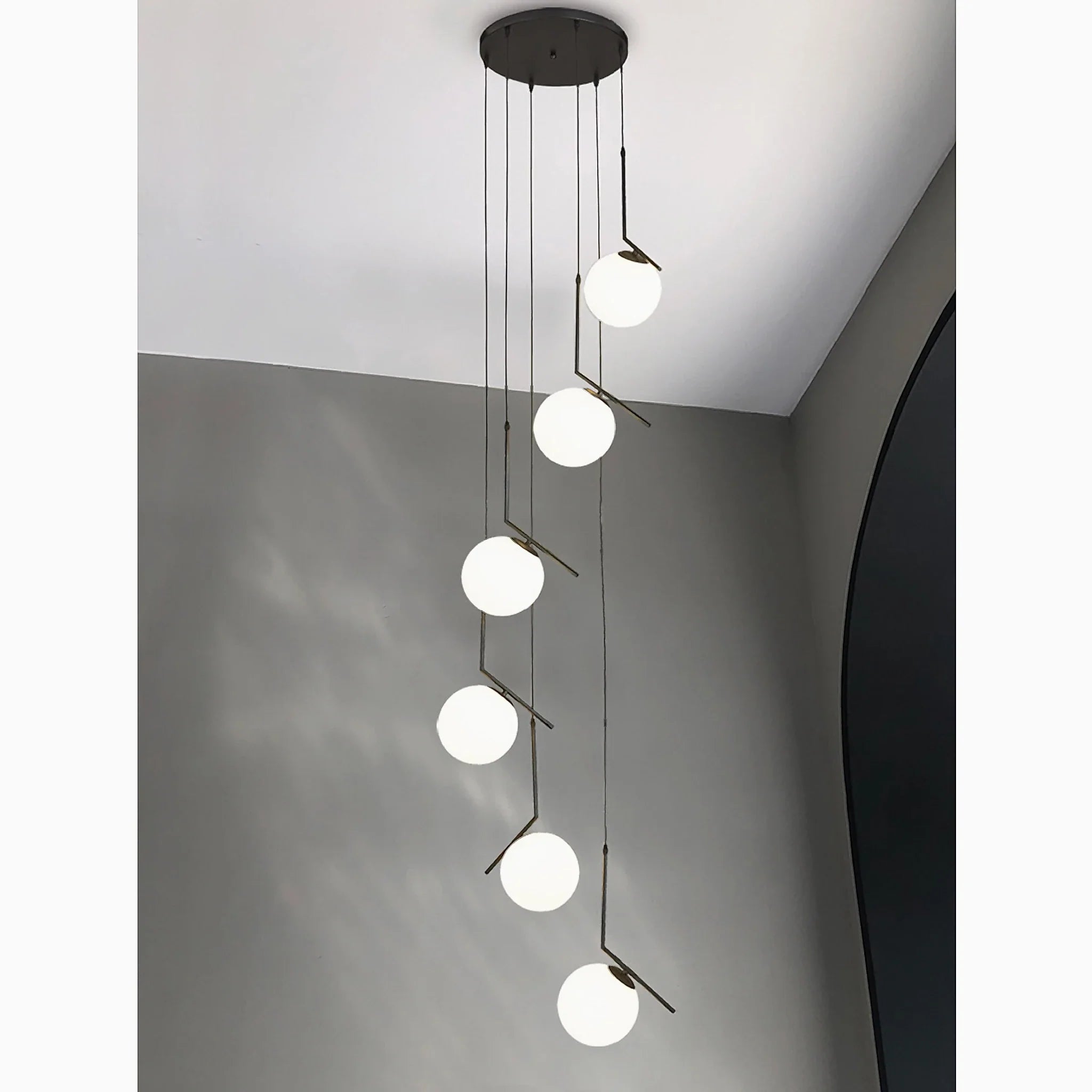 Saint-Jeannet | Duplex Spiral Pendant Chandelier For Stairway