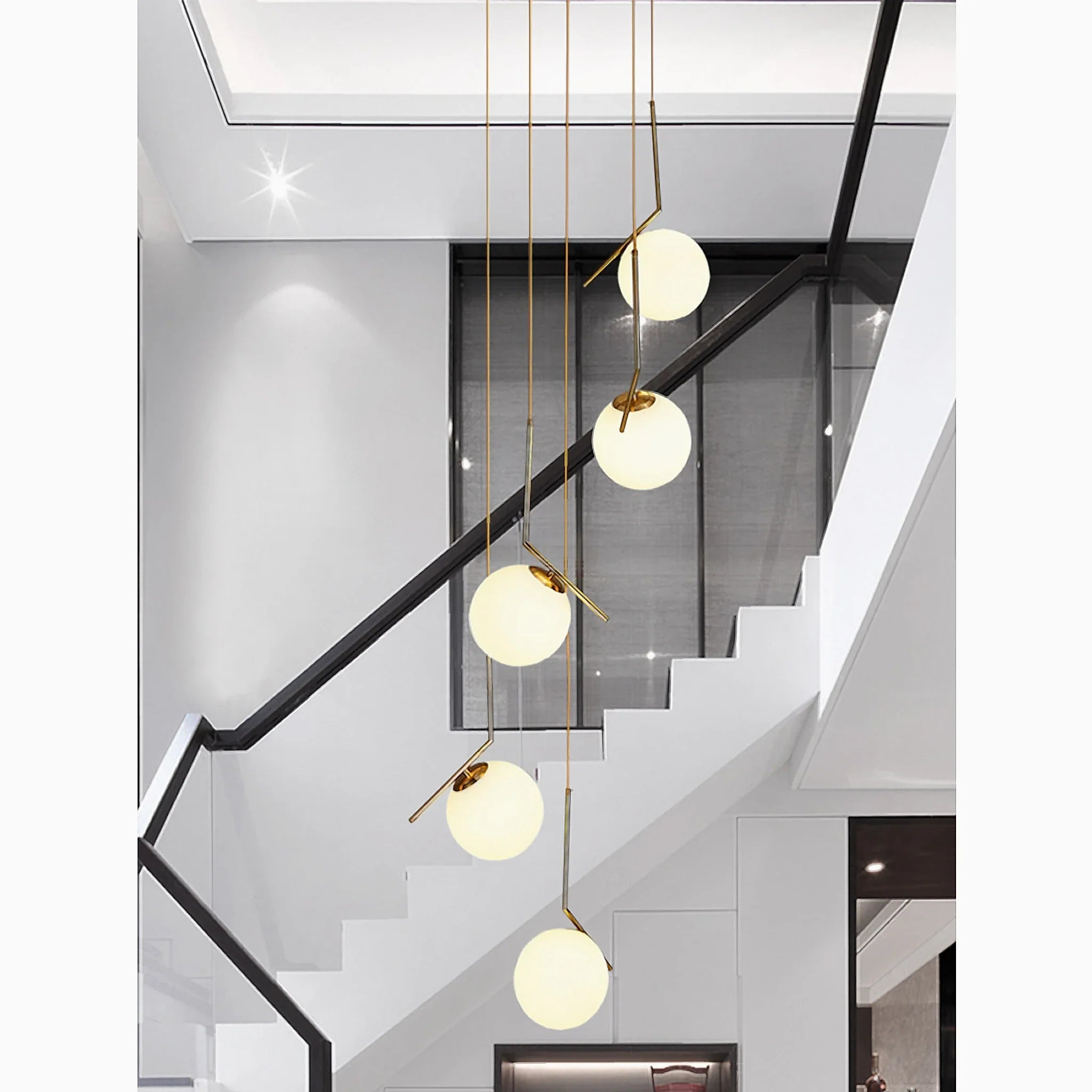 Saint-Jeannet | Duplex Spiral Pendant Chandelier For Stairway