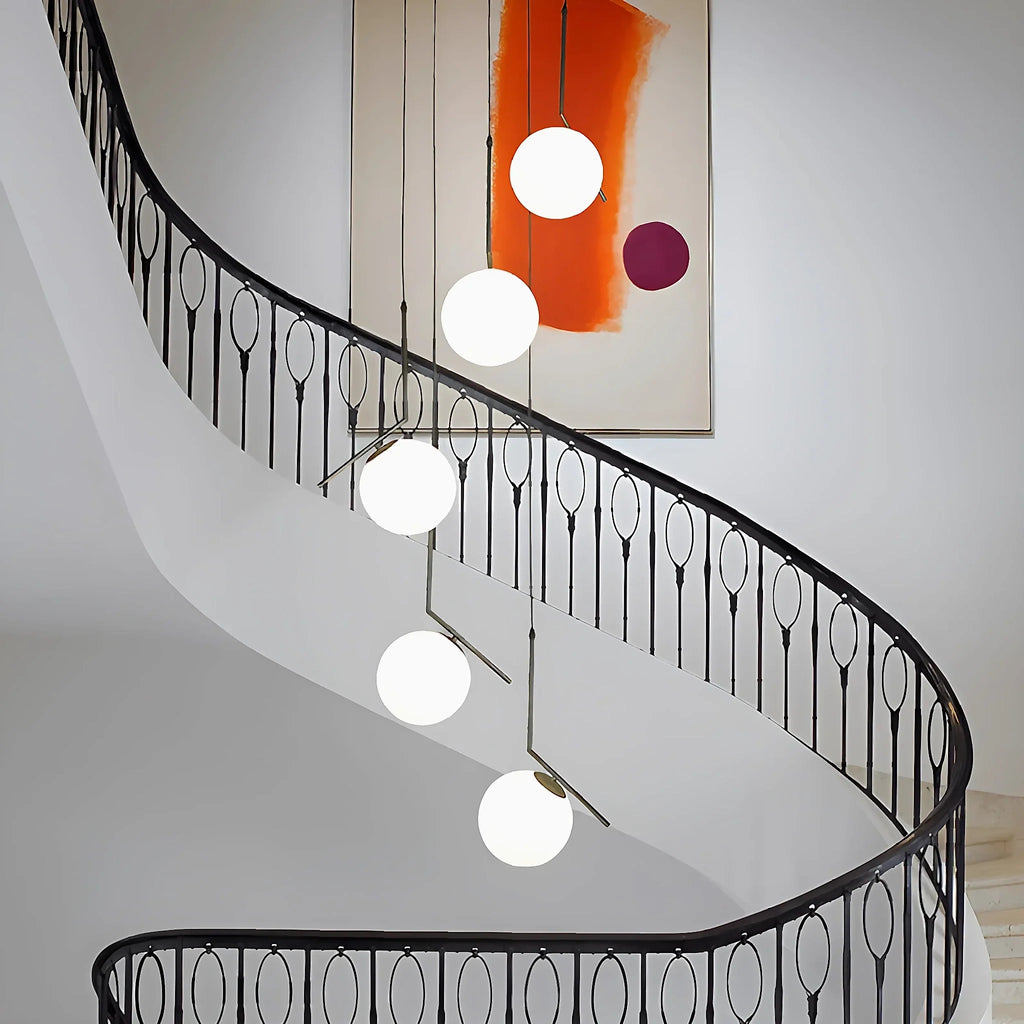Saint-Jeannet | Duplex Spiral Pendant Chandelier For Stairway