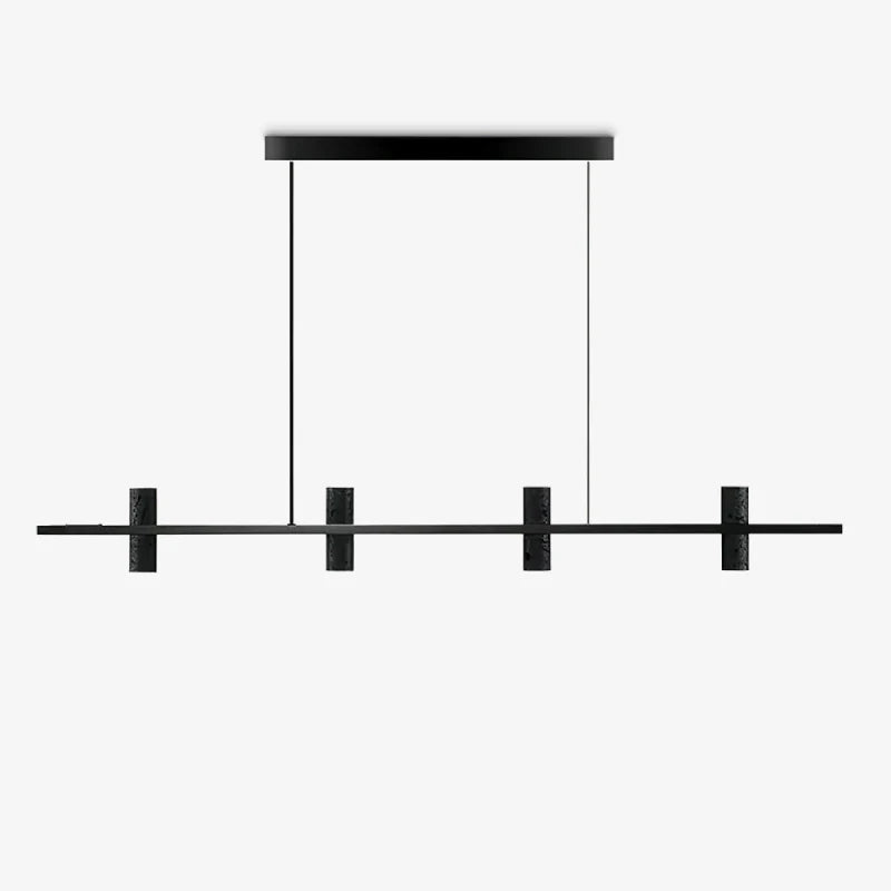 Seengen | Minimalistic Modern Black Copper Stone Chandelier