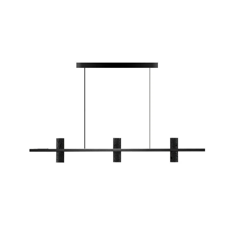 Seengen | Minimalistic Modern Black Copper Stone Chandelier