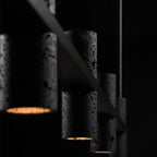 Seengen | Minimalistic Modern Black Copper Stone Chandelier