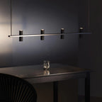 Seengen | Minimalistic Modern Black Copper Stone Chandelier