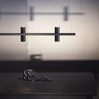 Seengen | Minimalistic Modern Black Copper Stone Chandelier