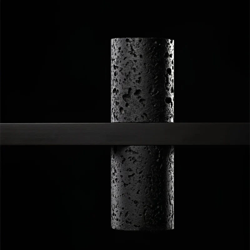 Seengen | Minimalistic Modern Black Copper Stone Chandelier