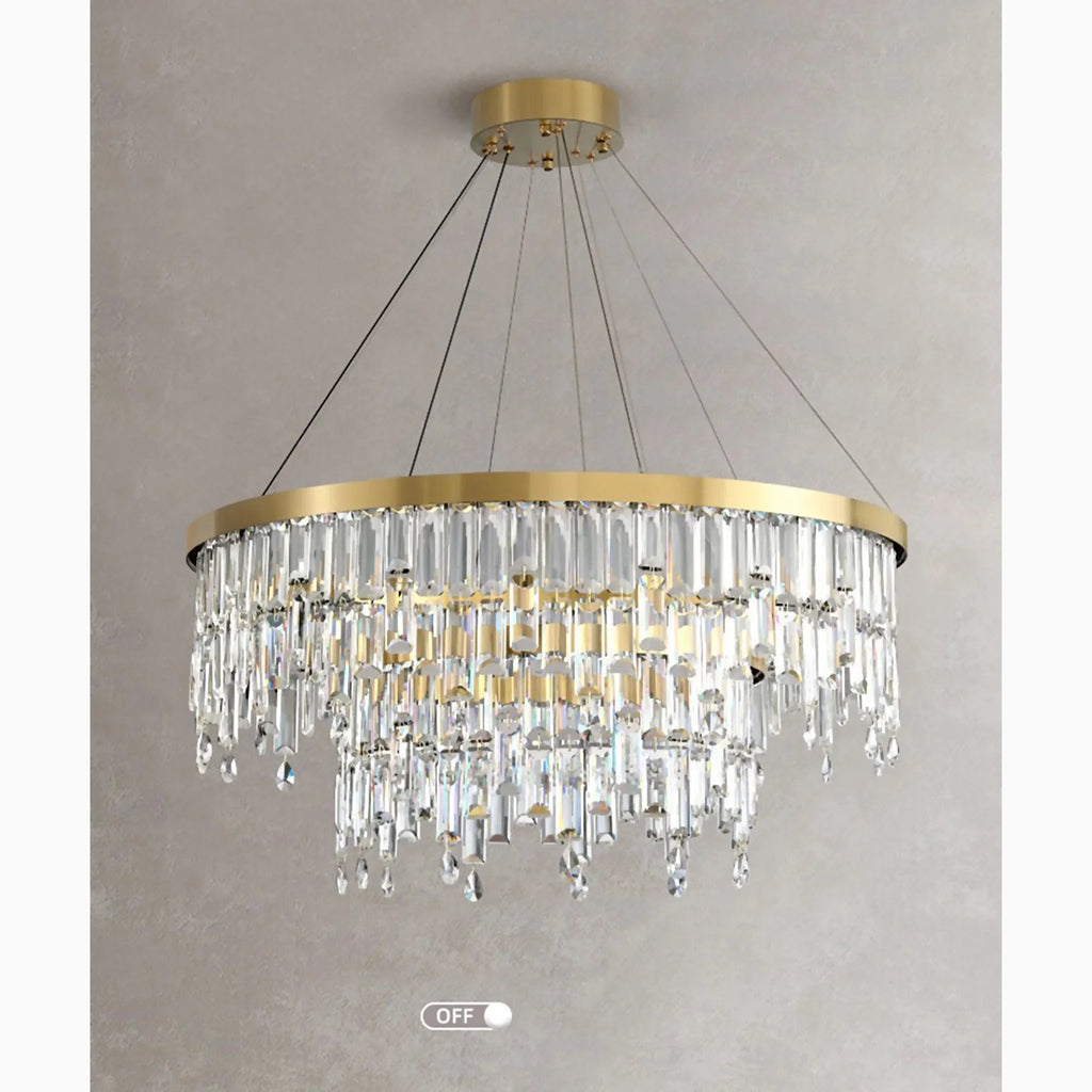 Sospel | Aristocratic Gold Ring Large Crystal Chandelier
