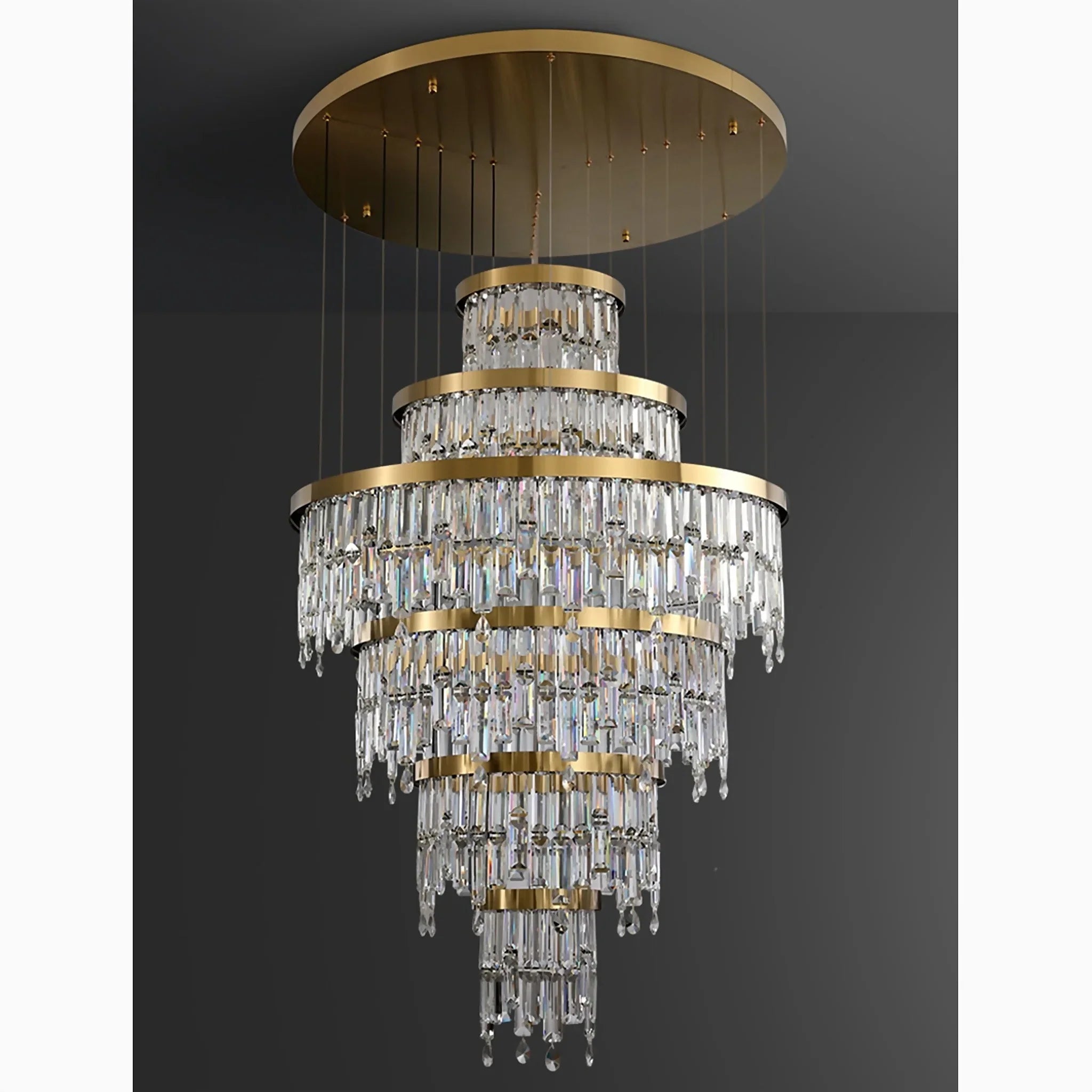 Sospel | Aristocratic Gold Ring Large Crystal Chandelier