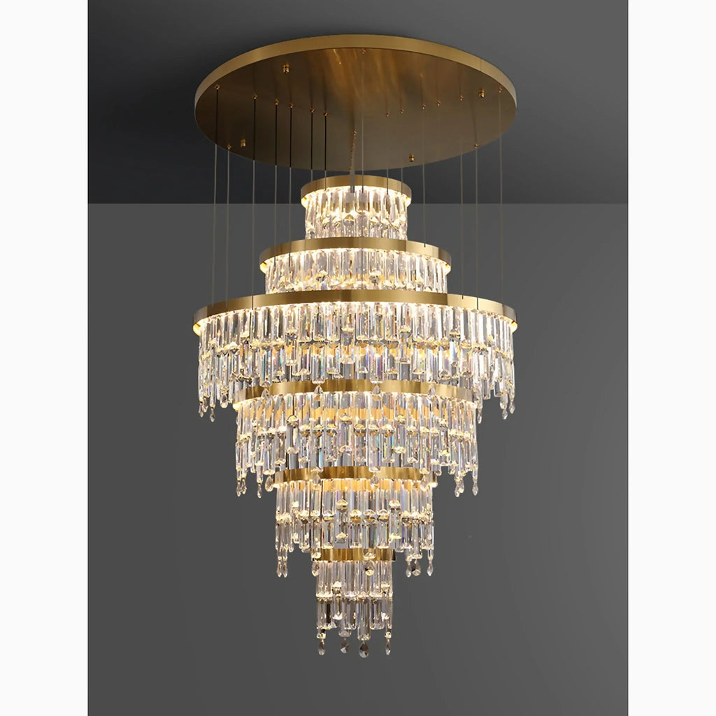 Sospel | Aristocratic Gold Ring Large Crystal Chandelier