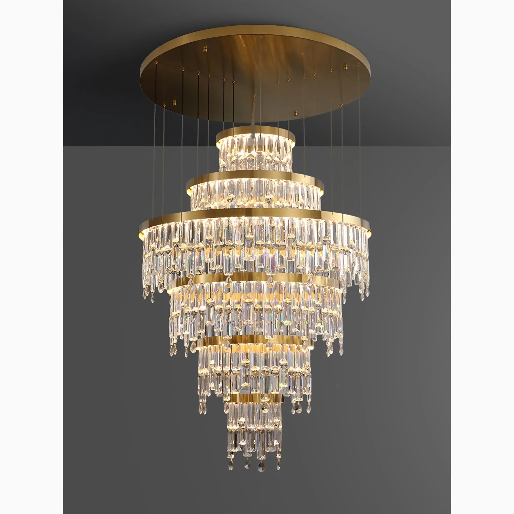 Sospel | Aristocratic Gold Ring Large Crystal Chandelier