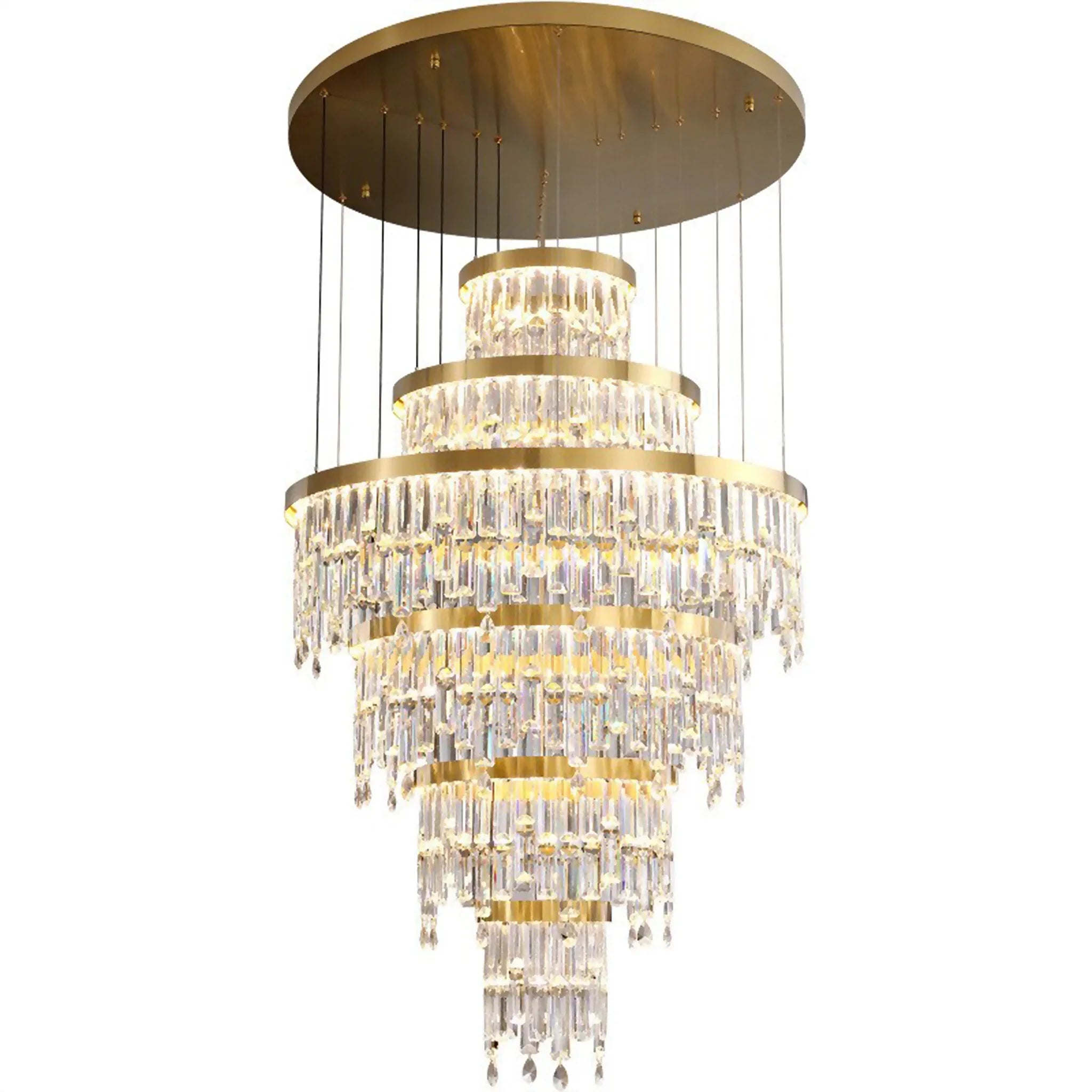 Sospel | Aristocratic Gold Ring Large Crystal Chandelier