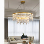 Sospel | Aristocratic Gold Ring Large Crystal Chandelier