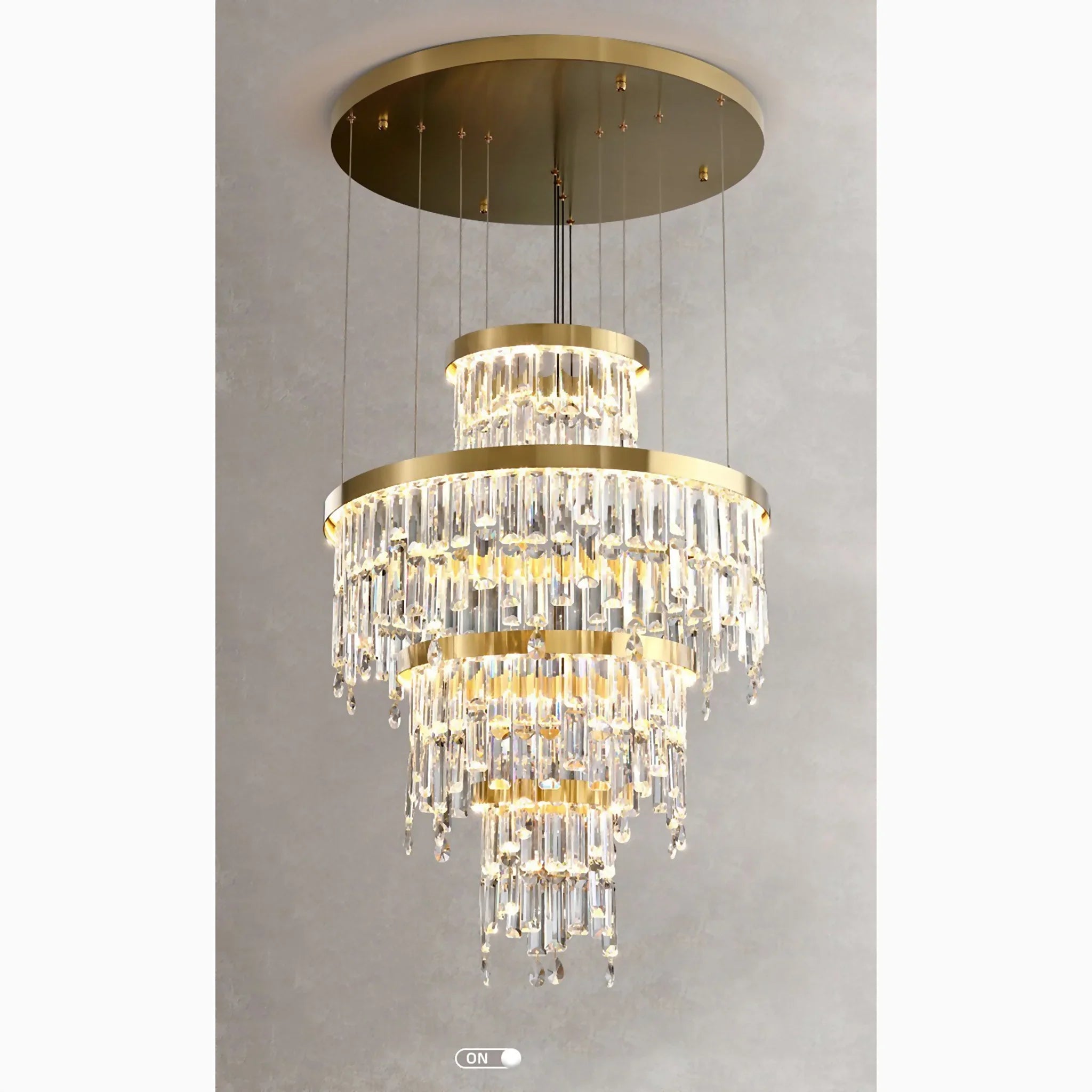 Sospel | Aristocratic Gold Ring Large Crystal Chandelier