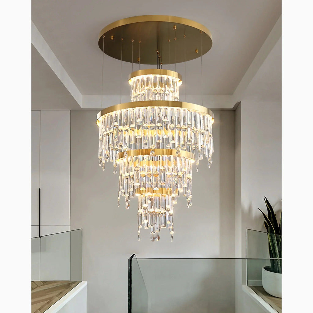 Sospel | Aristocratic Gold Ring Large Crystal Chandelier