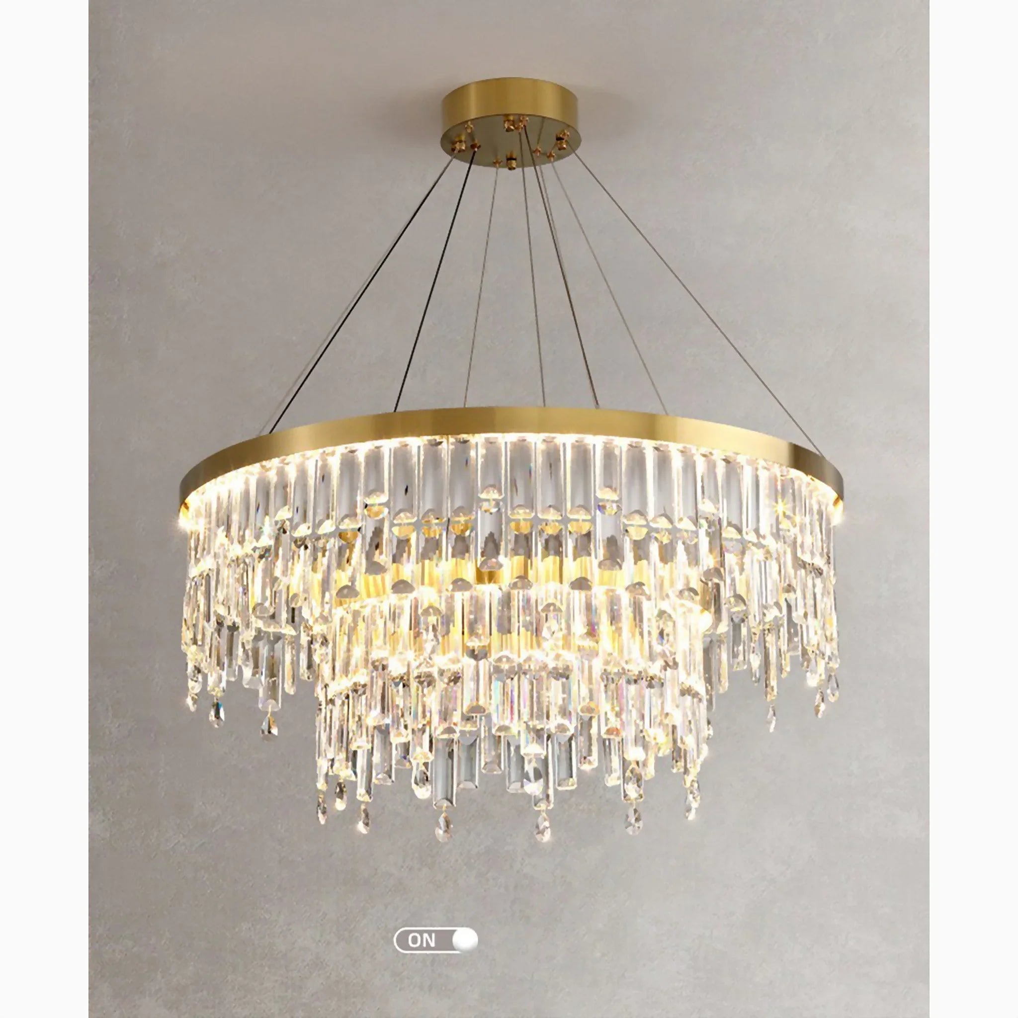 Sospel | Aristocratic Gold Ring Large Crystal Chandelier