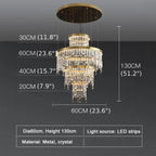 Sospel | Aristocratic Gold Ring Large Crystal Chandelier