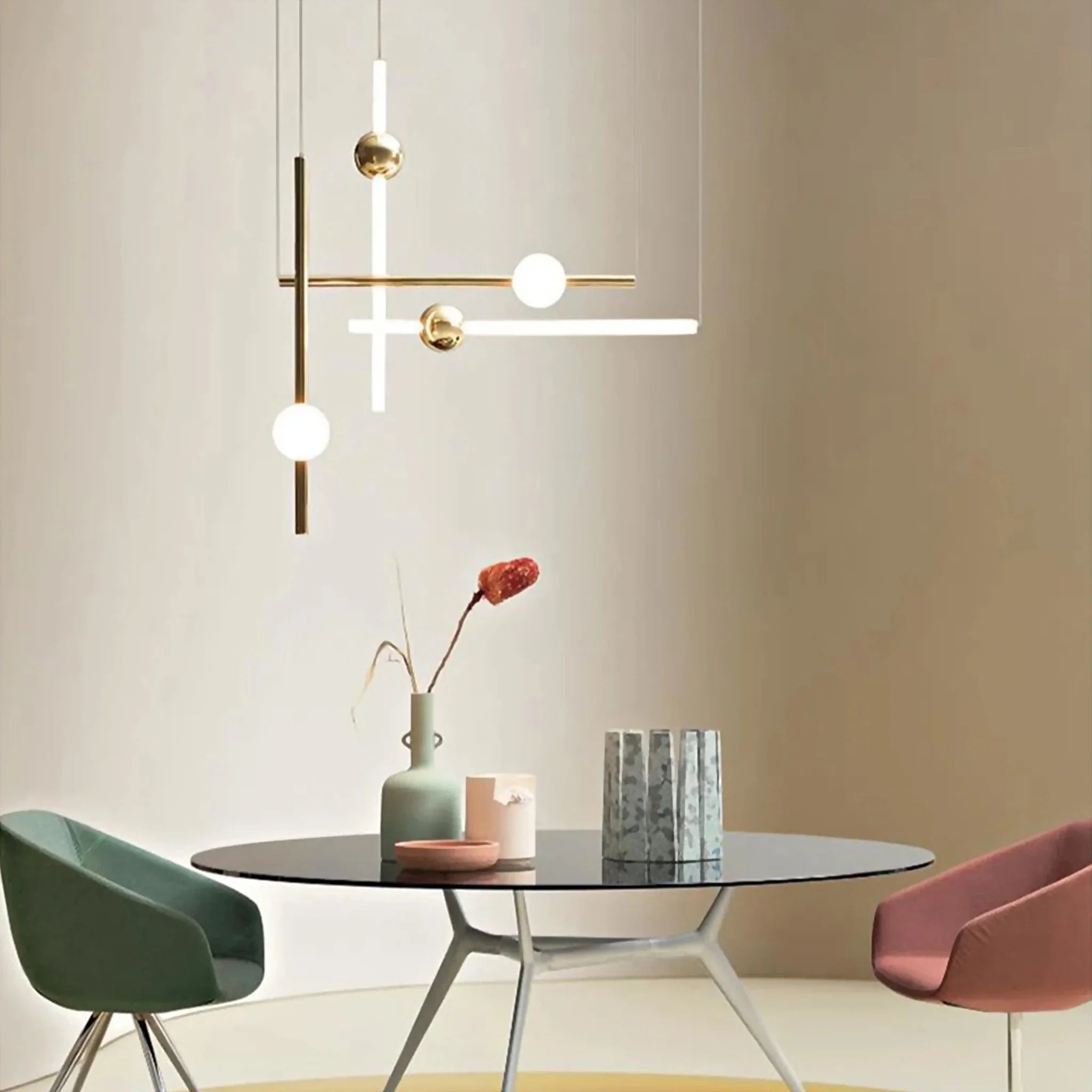 St. Gallen | Stylish Minimalistic Gold Chandelier