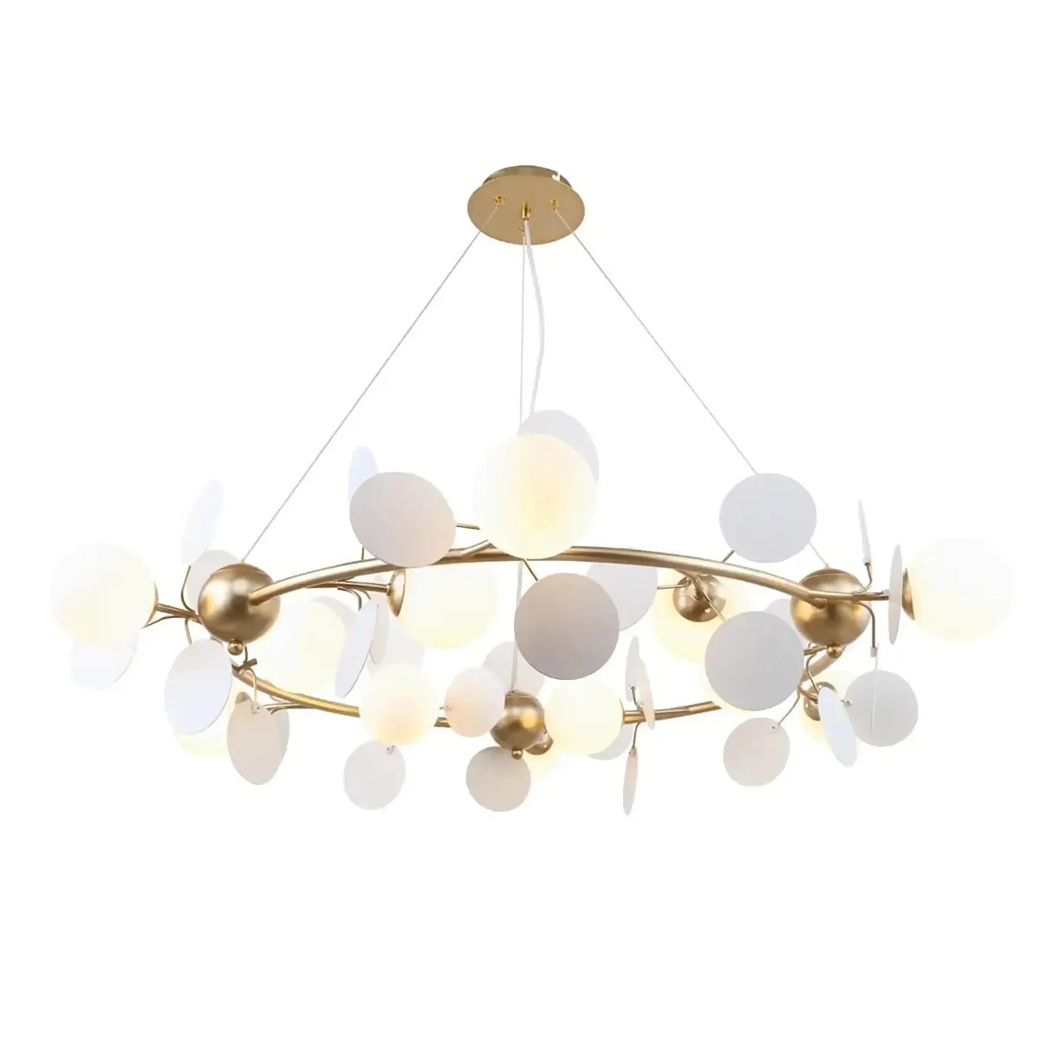 St. Moritz | Sleek Gold Glass Ceiling Chandelier