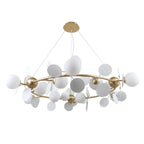 St. Moritz | Sleek Gold Glass Ceiling Chandelier