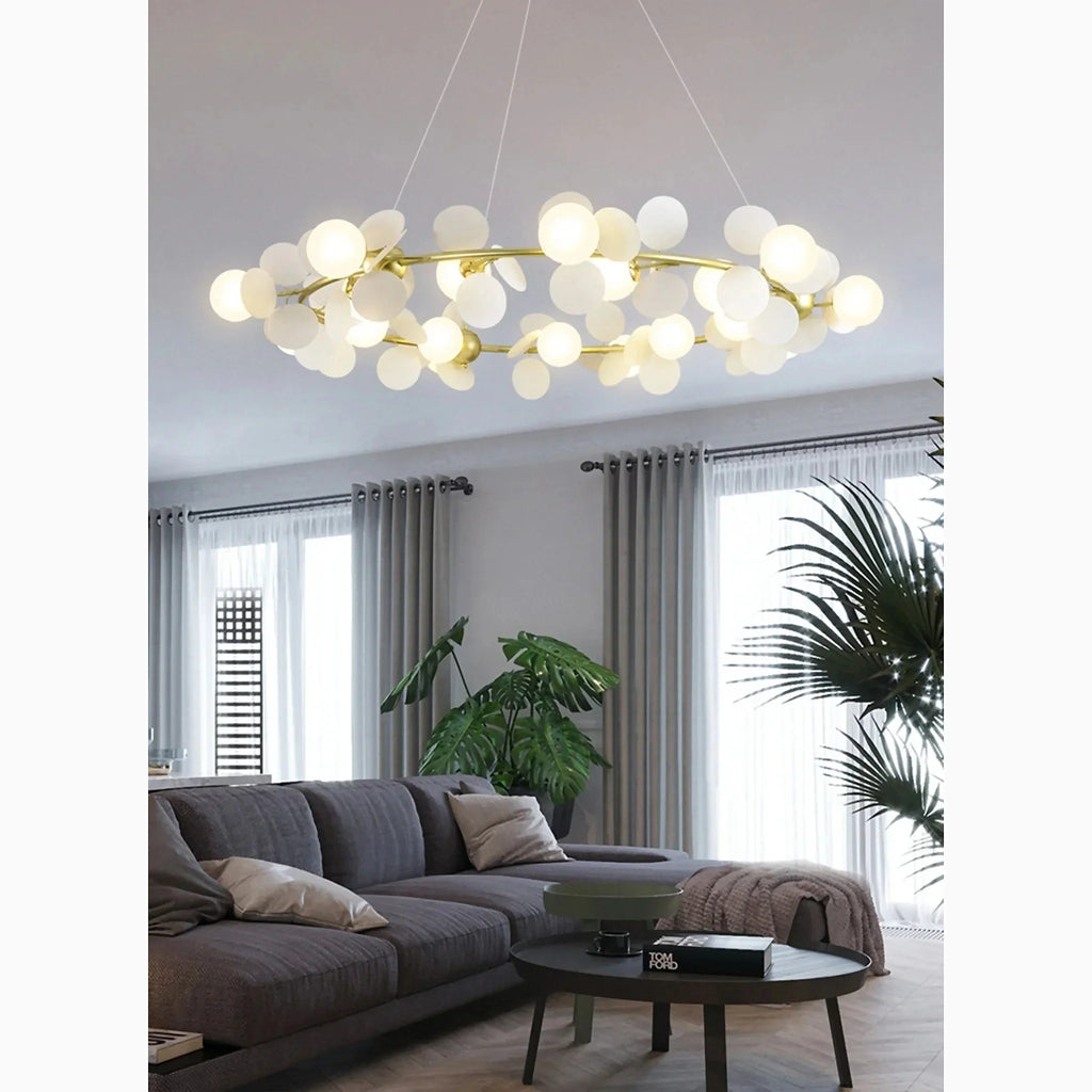St. Moritz | Sleek Gold Glass Ceiling Chandelier