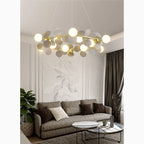 St. Moritz | Sleek Gold Glass Ceiling Chandelier