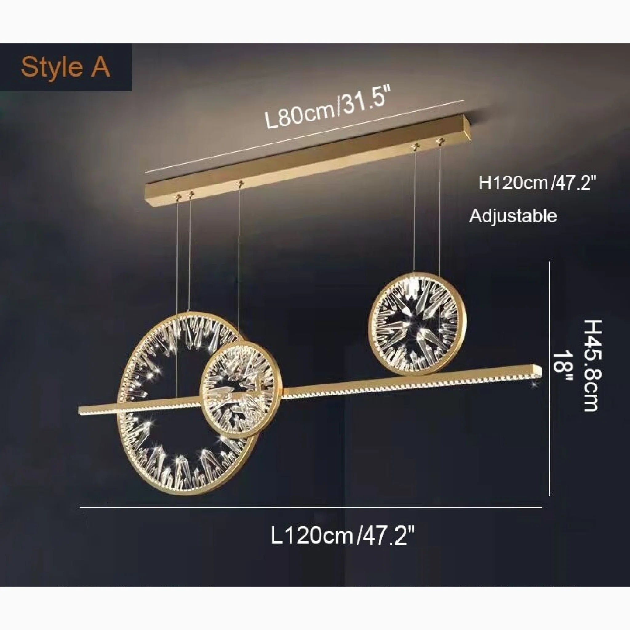 Tielt | Broken Glass Design Crystal Rings Hanging LED Art Chandelier