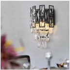 Elegant Wall Sconce With Black Crystals