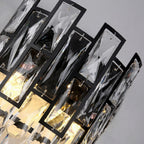 Elegant Wall Sconce With Black Crystals