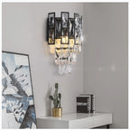 Elegant Wall Sconce With Black Crystals