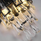 Elegant Wall Sconce With Black Crystals