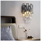 Elegant Wall Sconce With Black Crystals