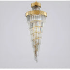 Trinite | Exclusive Long Gold Modern Crystal Chandelier