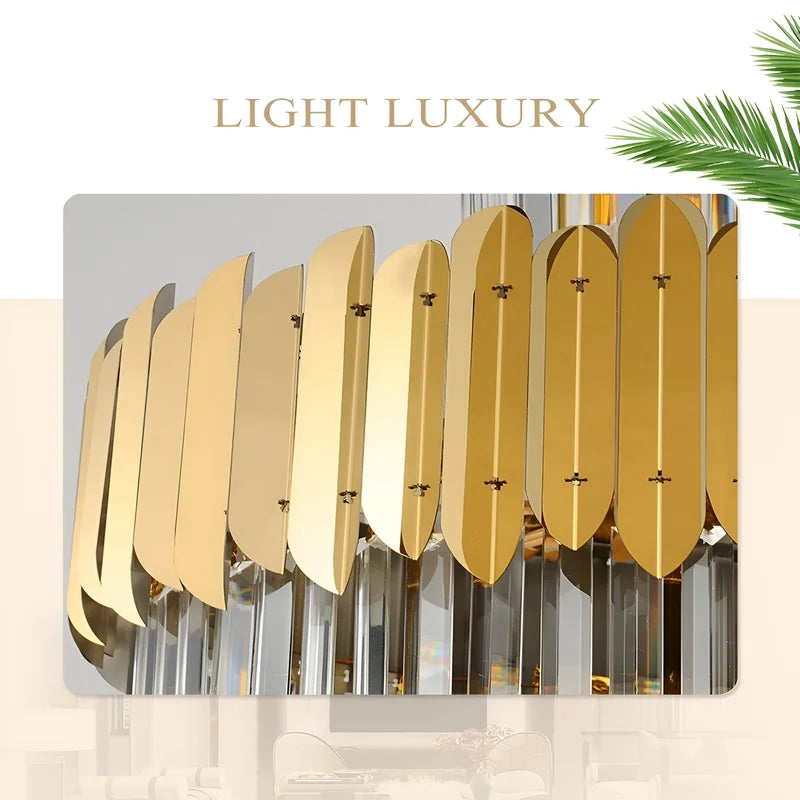 Trinite | Exclusive Long Gold Modern Crystal Chandelier