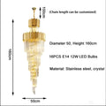 Trinite | Exclusive Long Gold Modern Crystal Chandelier