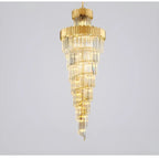 Trinite | Exclusive Long Gold Modern Crystal Chandelier