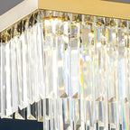 Urbe | Gold and Chrome Crystal Rectangle Chandelier for Dining Room