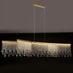 Vado Ligure | Modern Gold Crystal Ceiling Chandelier for Dining Room