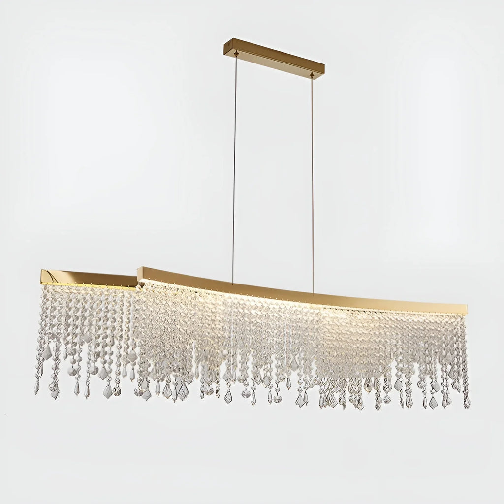 Vado Ligure | Modern Gold Crystal Ceiling Chandelier for Dining Room
