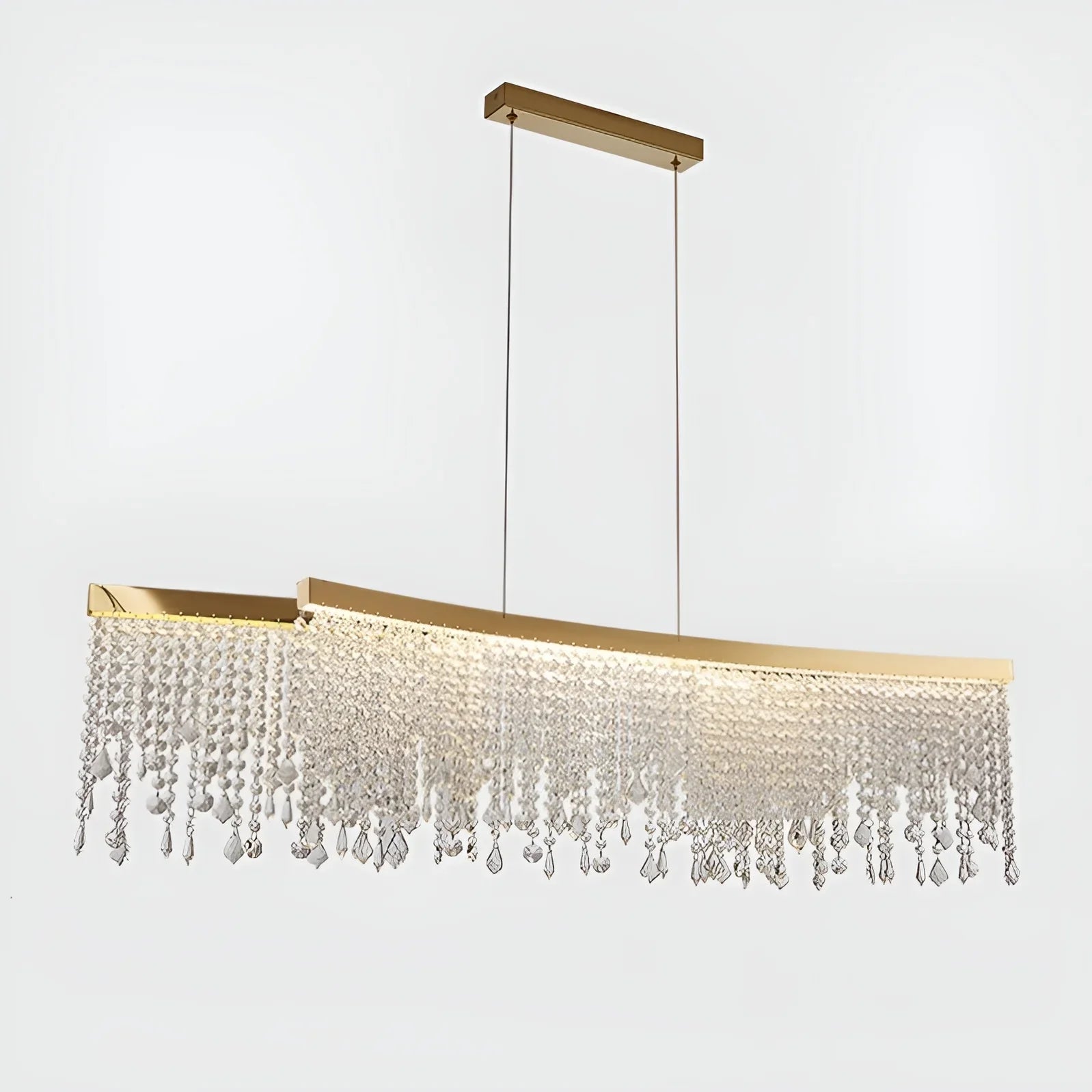Vado Ligure | Modern Gold Crystal Ceiling Chandelier for Dining Room