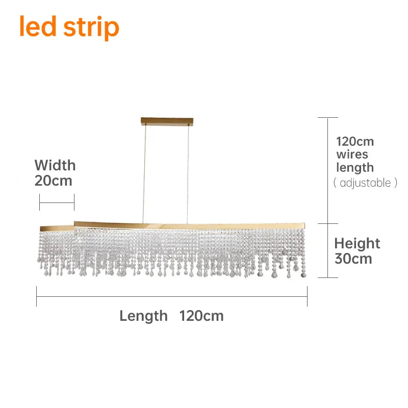 Vado Ligure | Modern Gold Crystal Ceiling Chandelier for Dining Room