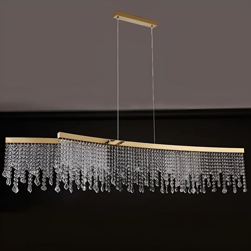 Vado Ligure | Modern Gold Crystal Ceiling Chandelier for Dining Room