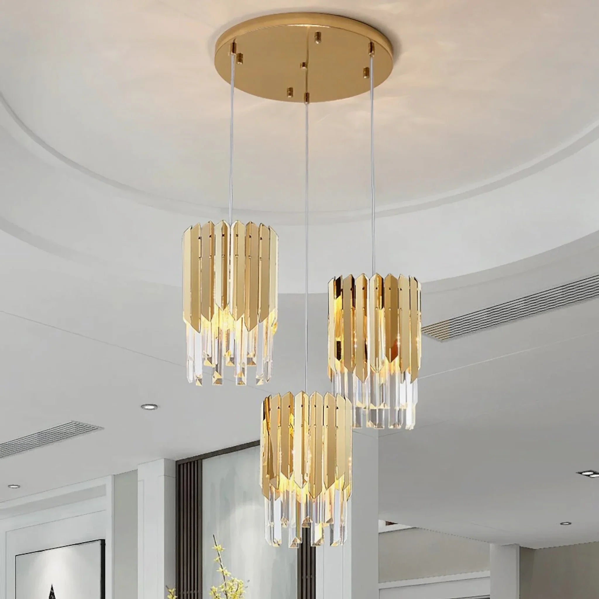 Vevey | Modern Crystal Gold/Chrome Chandelier