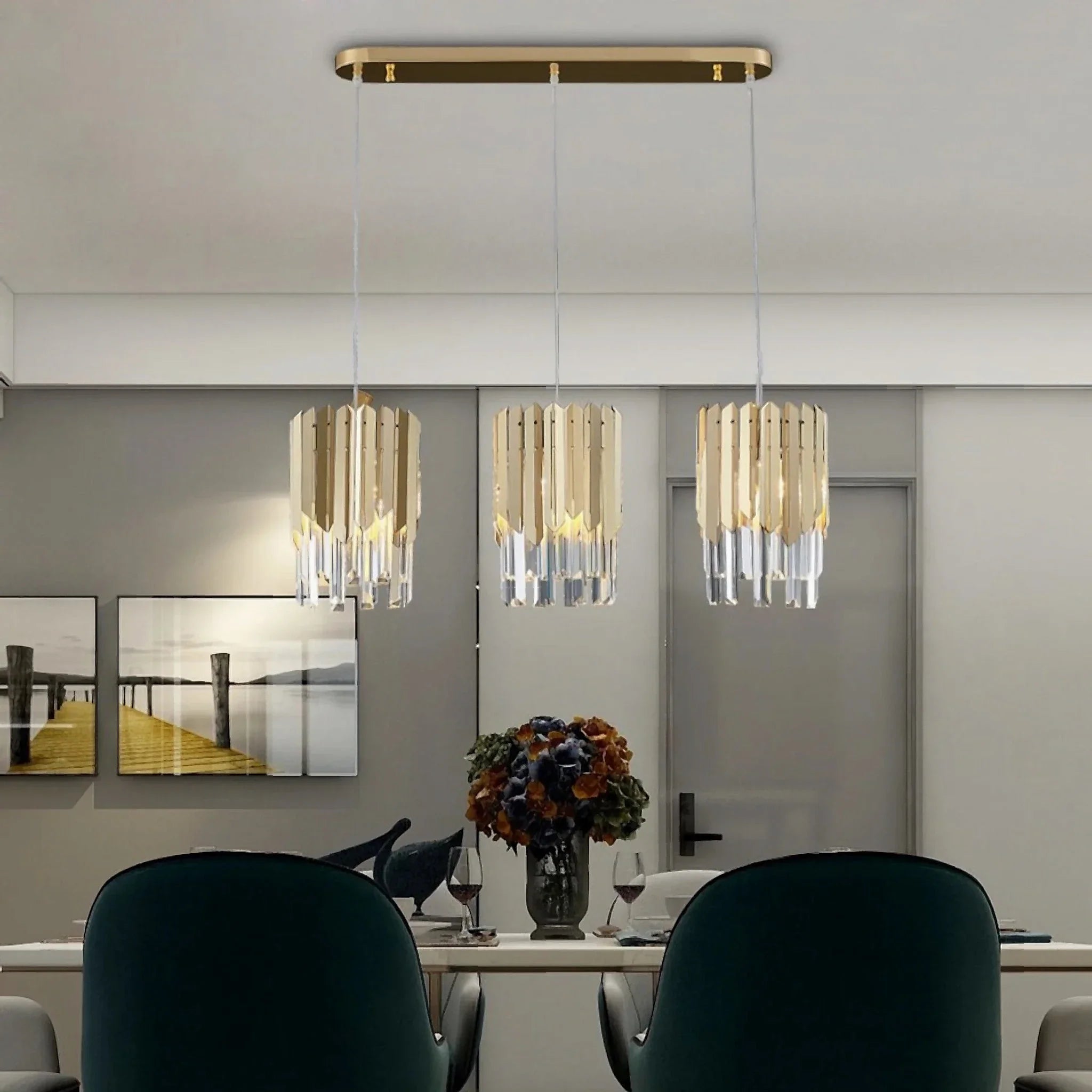Vevey | Modern Crystal Gold/Chrome Chandelier
